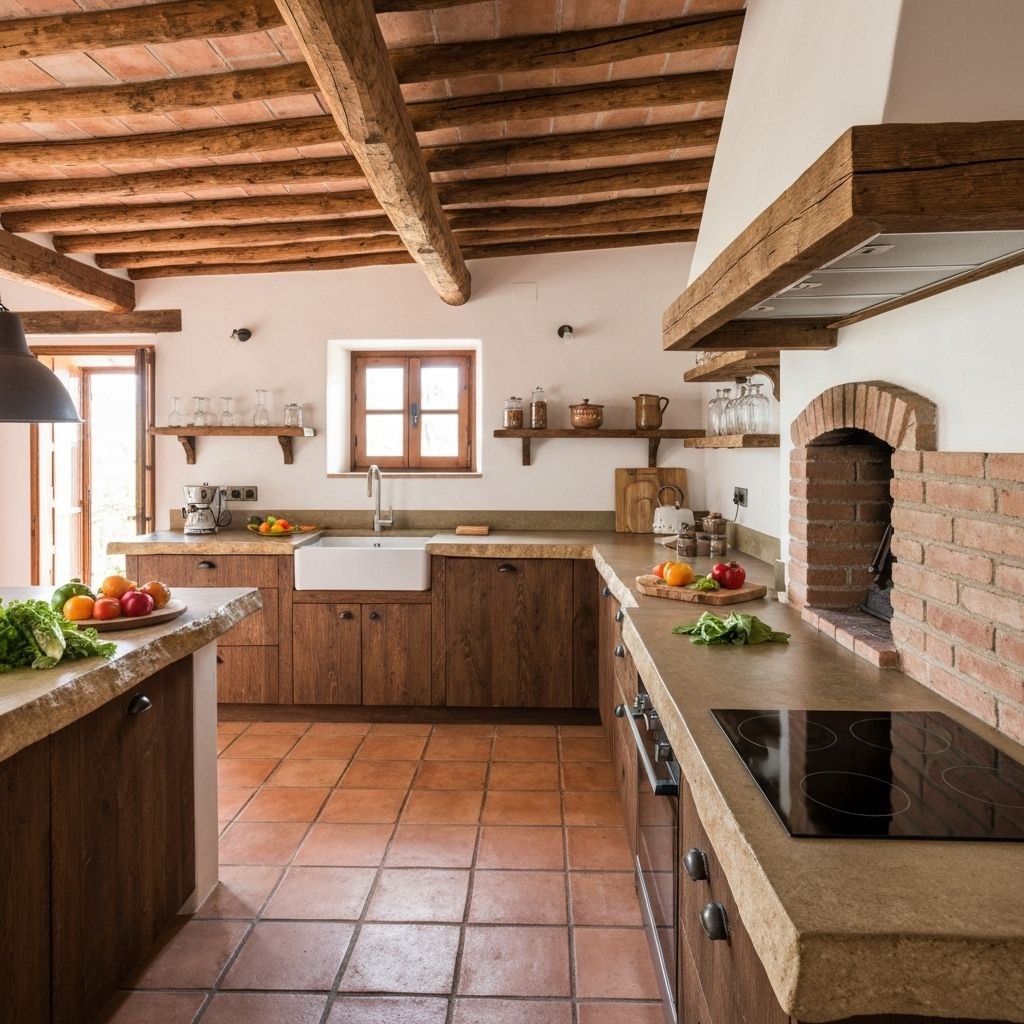 Cocina rústica moderna totalmente equipada